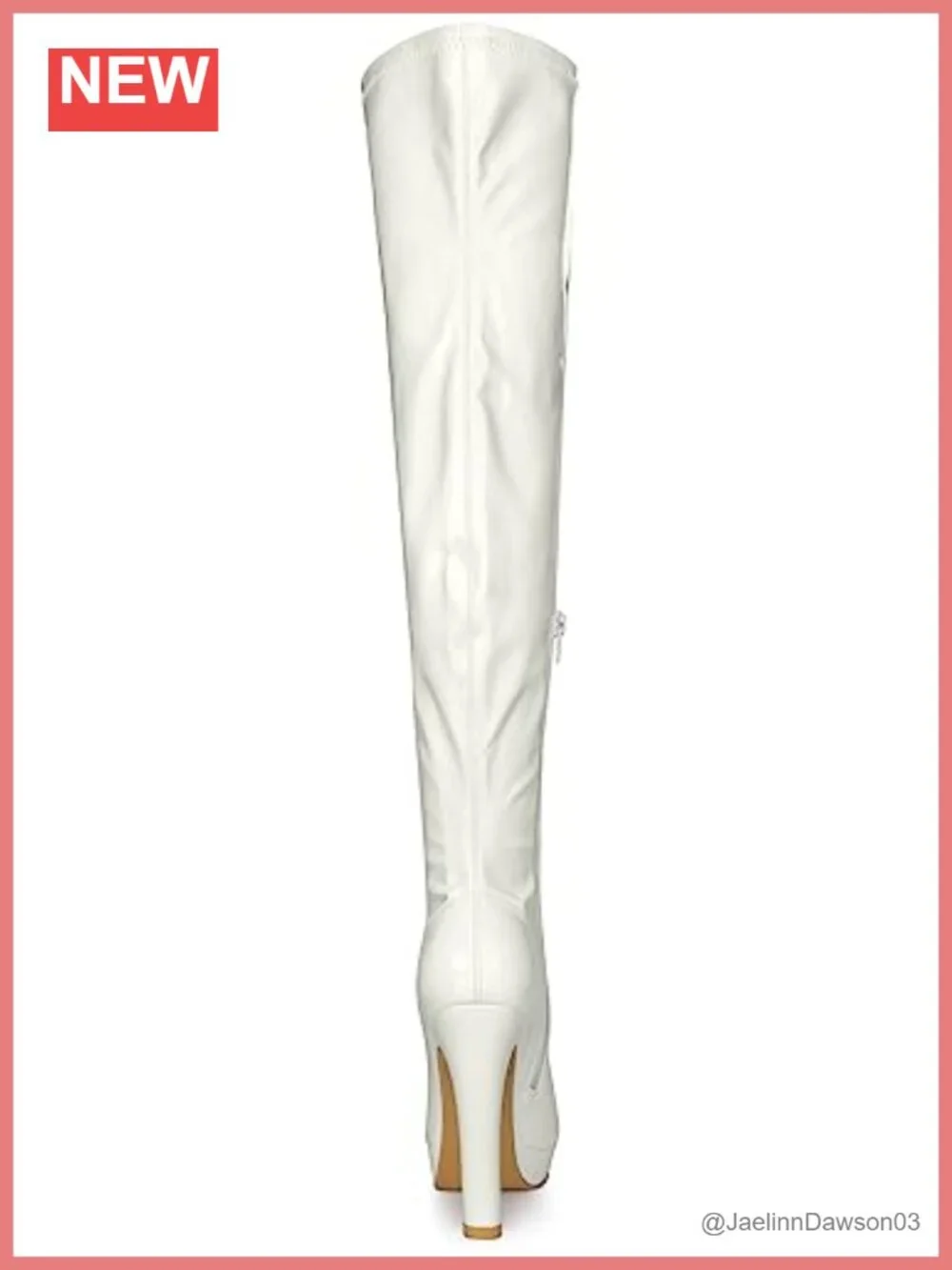 Platform Over The Knee Chunky Heel Boots Patent Leather Zip